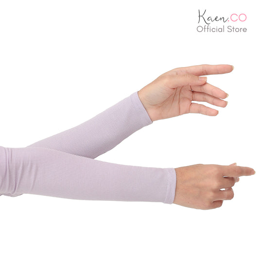 Ribbed Arm Sleeves In Lilac