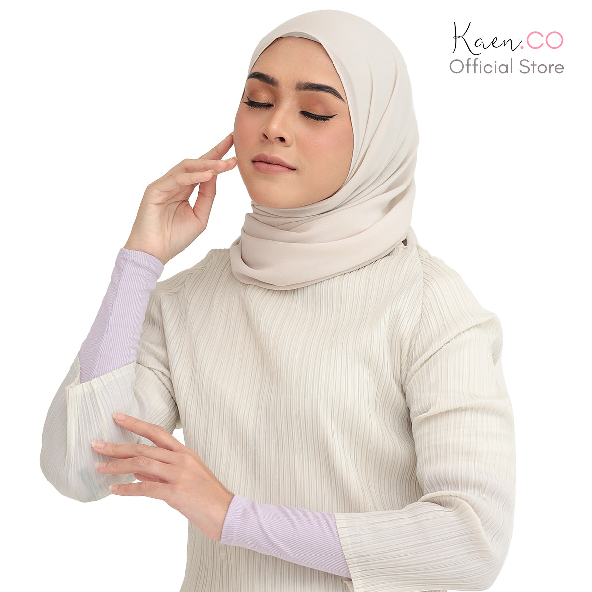 Ribbed Arm Sleeves In Lilac