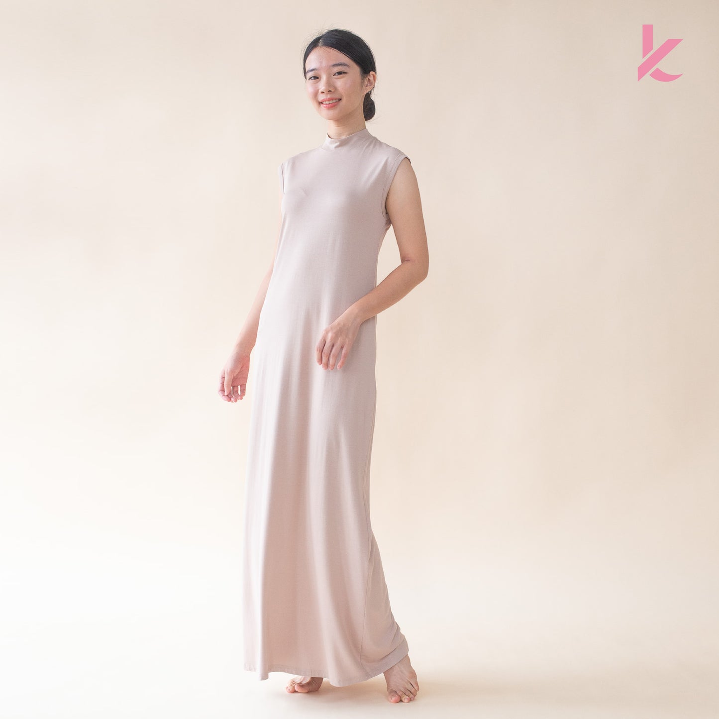 Innerwear Long Dress Shirt in Nude