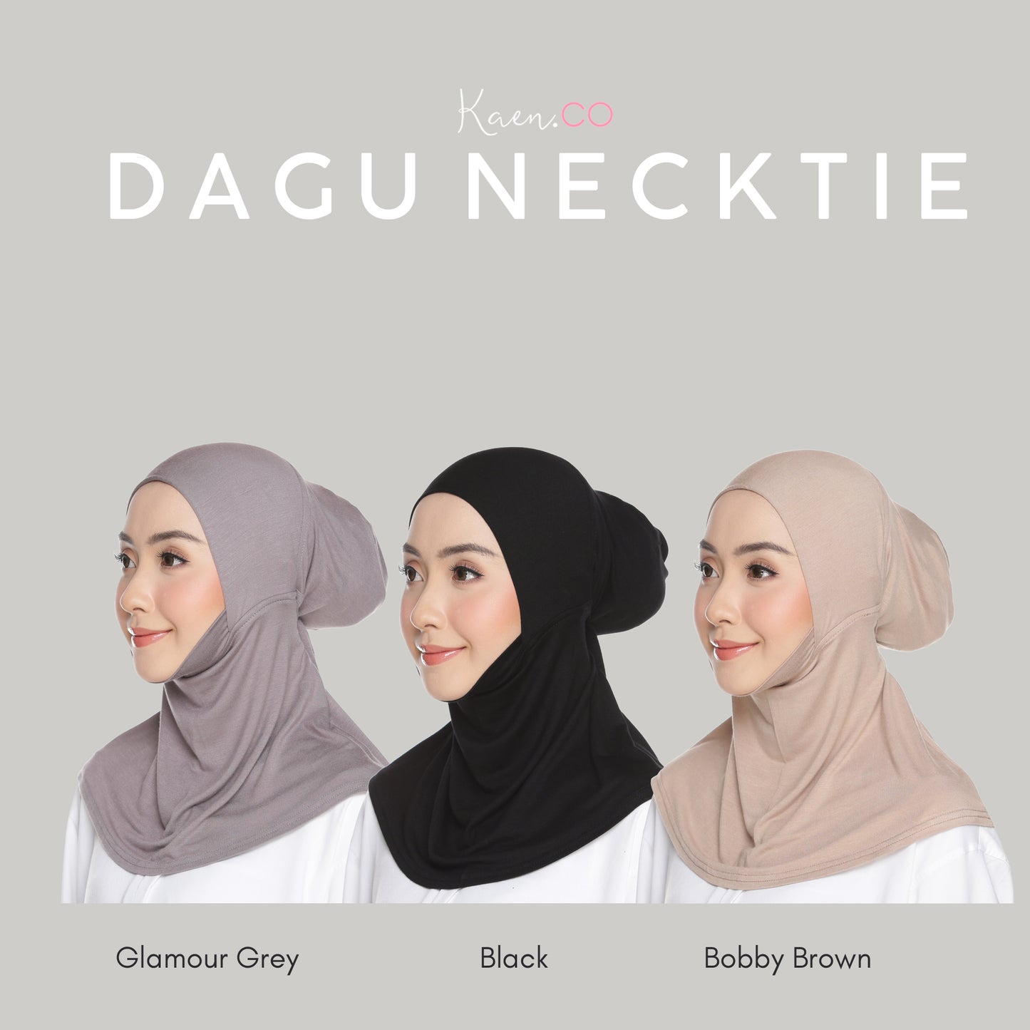 Dagu Necktie Glamour Grey (Adjustable Inner Neck Berdagu)