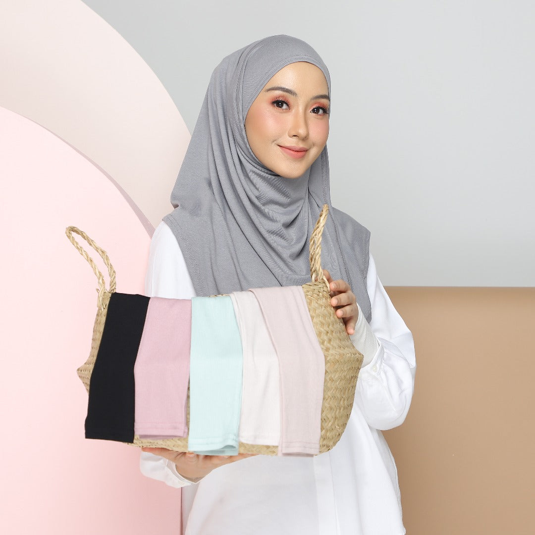 Ribbed Arm Sleeves in Ash Blue