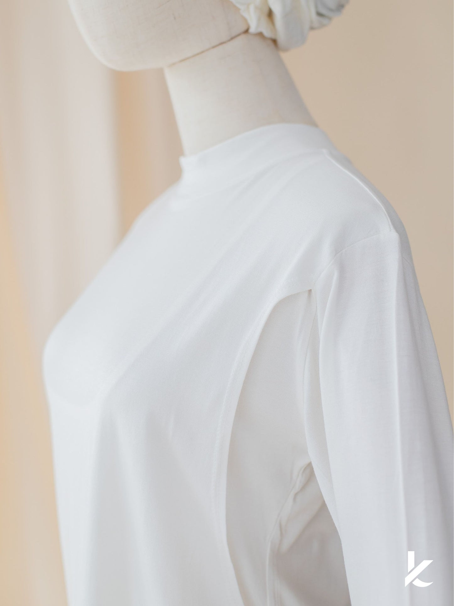 Innerwear Long Sleeve Nursing Shirt in Off White