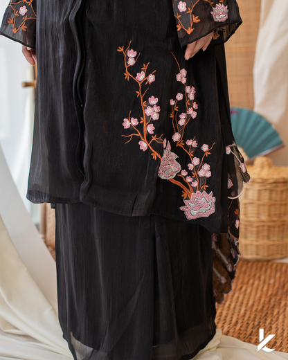 Kakanda Kurung Selma+ FREE Selendang | Baju Kurung Sulam Klasik Raya 2024