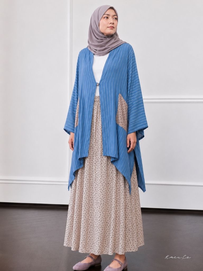 Kaori Top  in Dune Blue