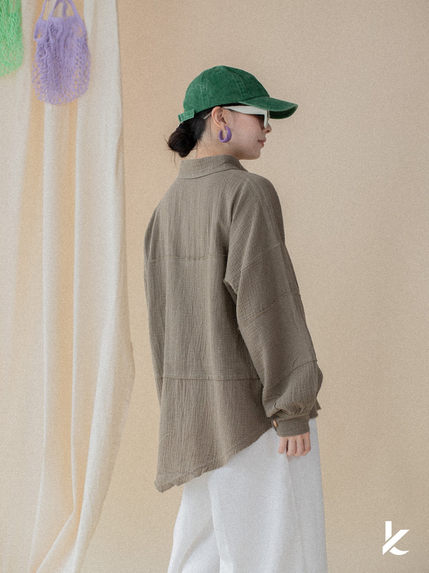 Candys Top in Moss Green