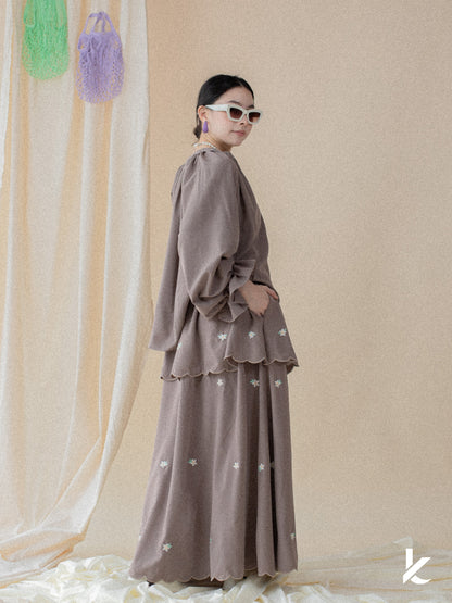 Ruya Embroidery Set in Chocolate Milk