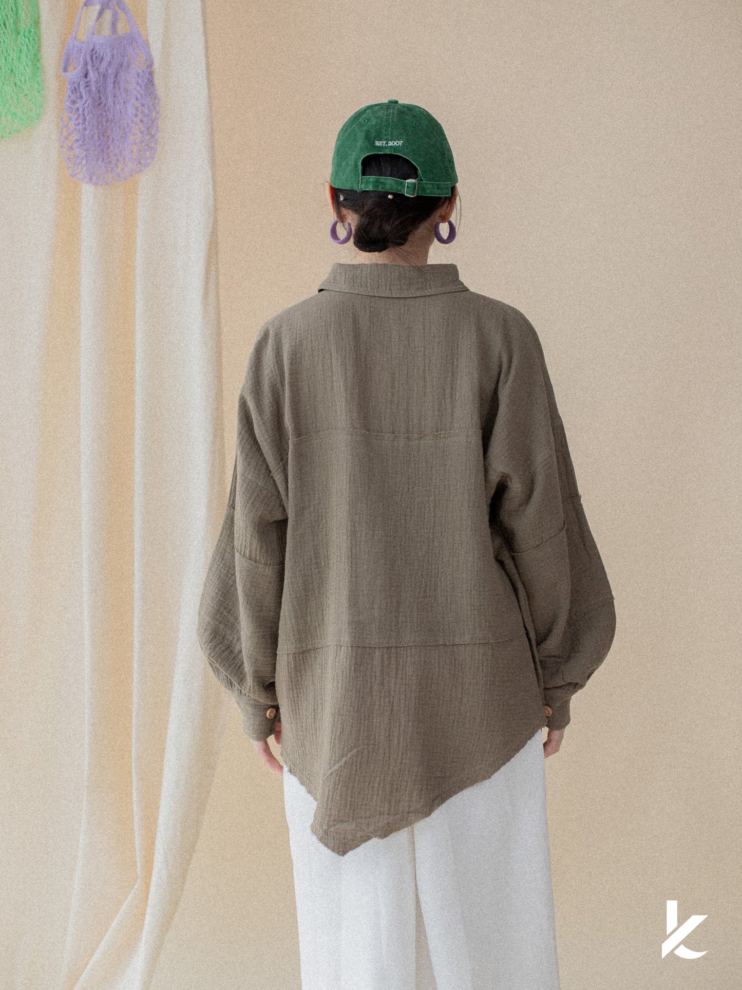 Candys Top in Moss Green