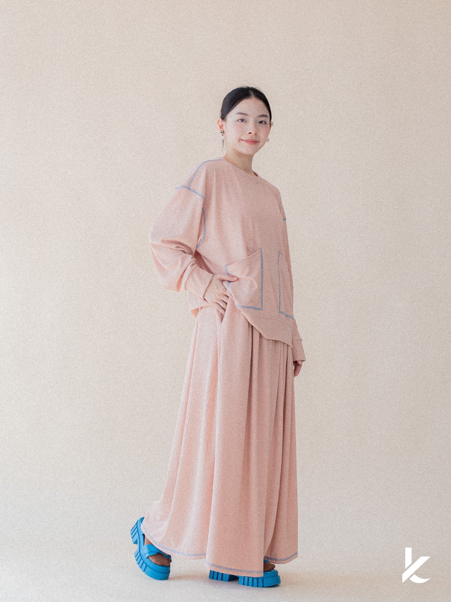 Sophie Ironless Set in Peach