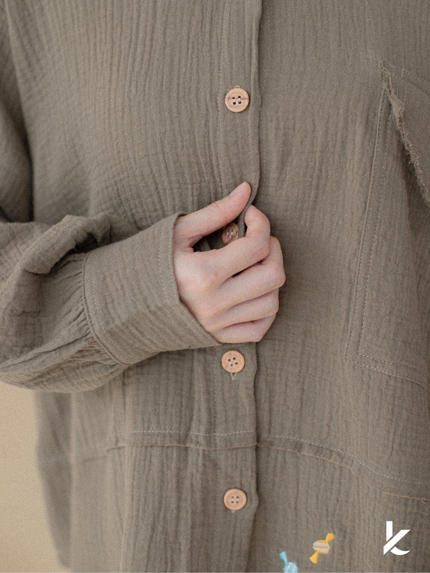 Candys Top in Moss Green