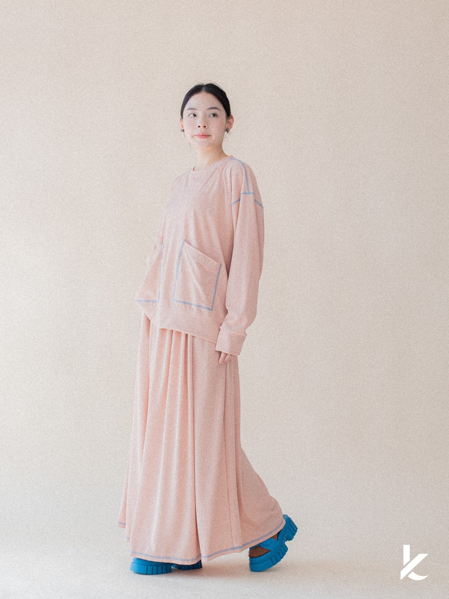Sophie Ironless Set in Peach