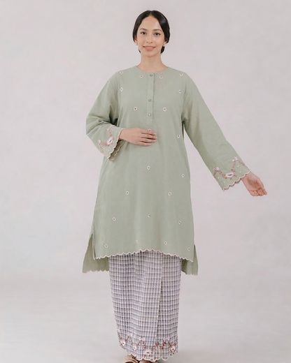 [Without Selendang] Laima Kurung in Verda | Raya 2026 Klasik Sulam