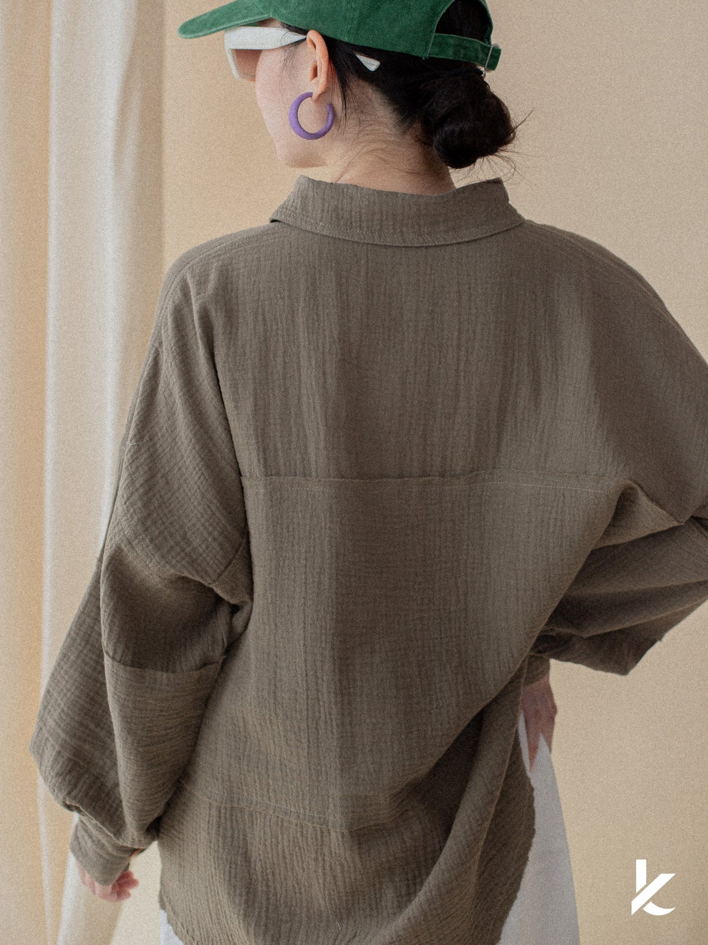 Candys Top in Moss Green