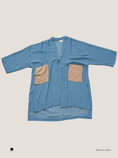 Kaori Top  in Dune Blue