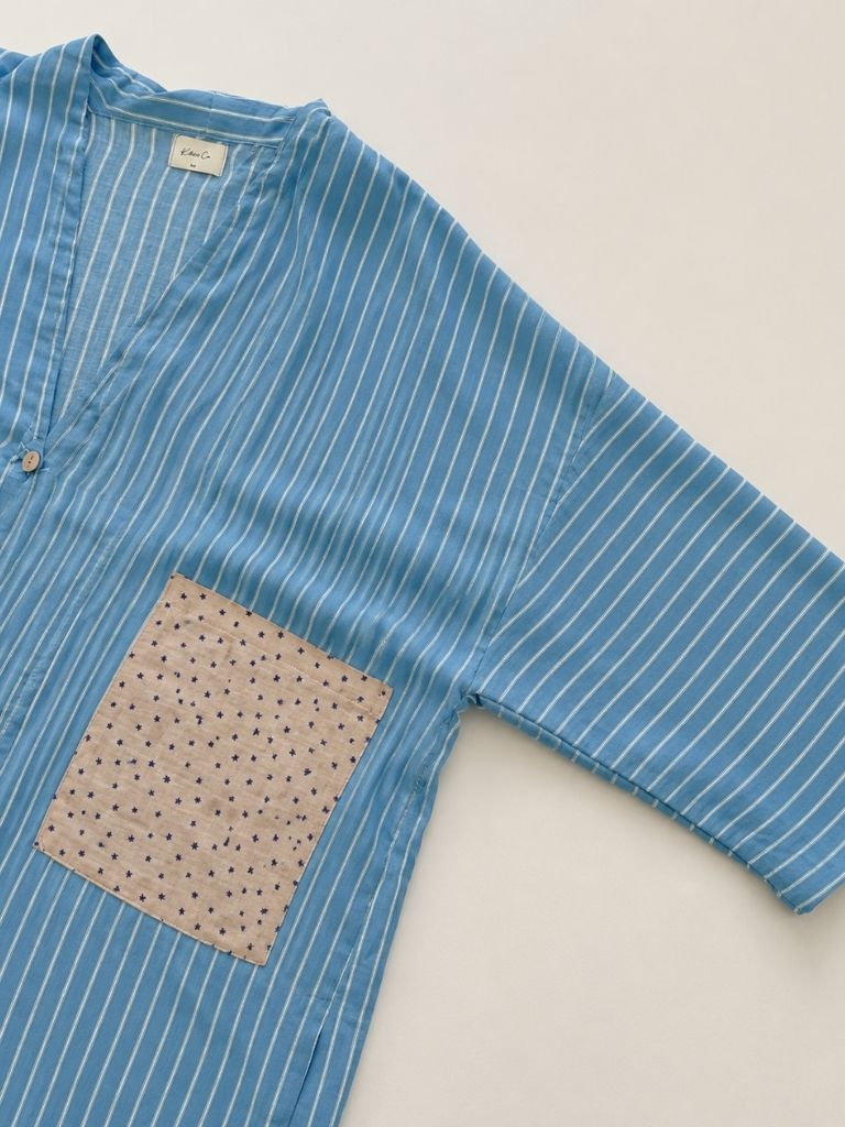 Kaori Top  in Dune Blue