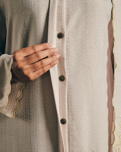 Som in Oat + FREE Selendang | Baju Kurung Sulam Klasik Raya 2026