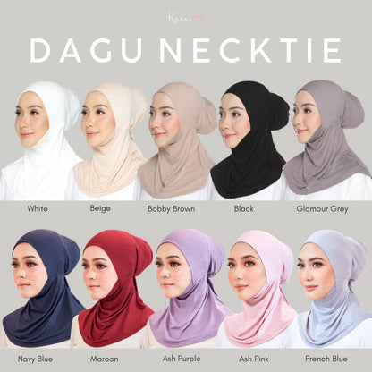 Dagu Necktie Ash Pink (Adjustable Inner Neck Berdagu)