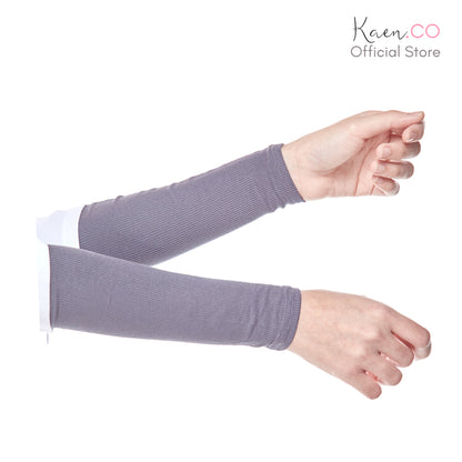 Ribbed Arm Sleeves in Dark Grey