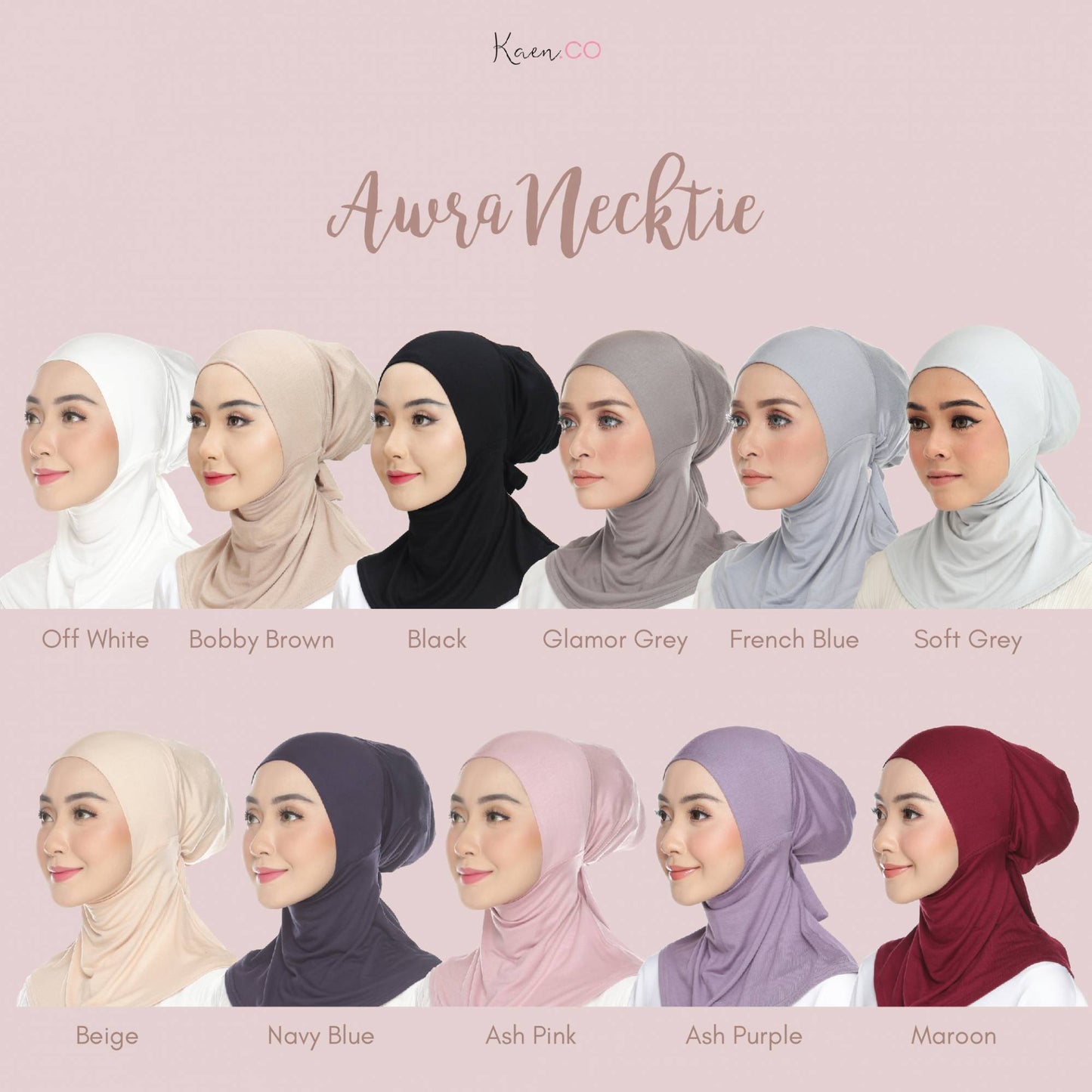 Awra Necktie Soft Grey (Adjustable Inner Neck)