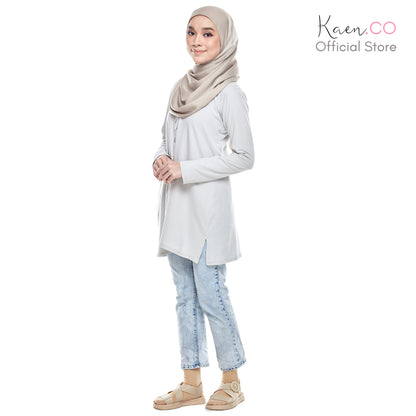 FEIV Long Cardigan Blouse in Light Grey (Top)