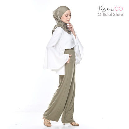 FLAIR High Waist Flare Pants in Olive