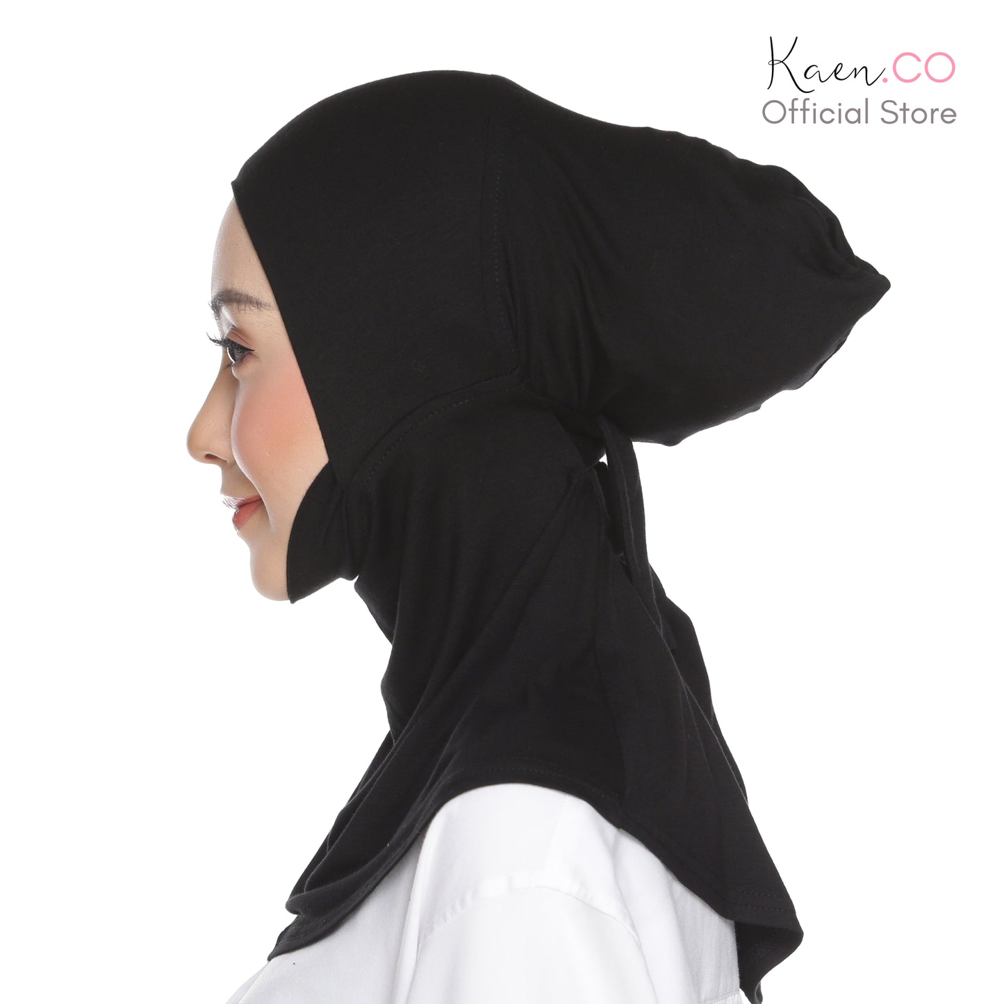 Dagu Necktie Black (Adjustable Inner Neck Berdagu)