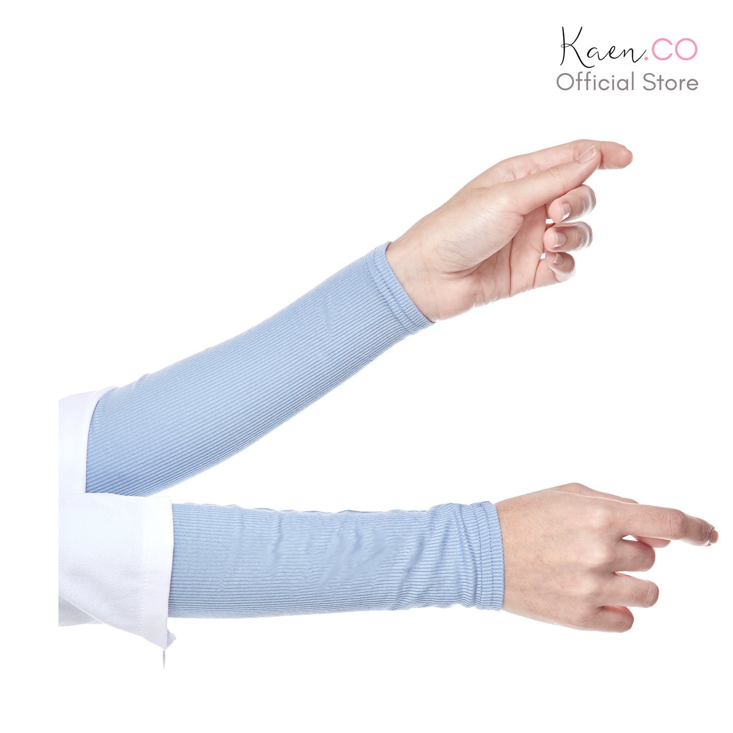 Ribbed Arm Sleeves in Ash Blue