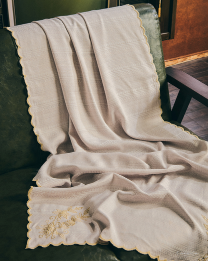 Som in Oat + FREE Selendang | Baju Kurung Sulam Klasik Raya 2026