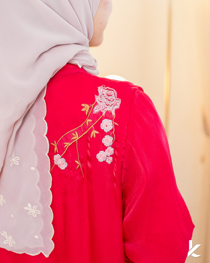 Kakanda Kurung Akma + FREE Selendang | Baju Kurung Sulam Klasik Raya 2024