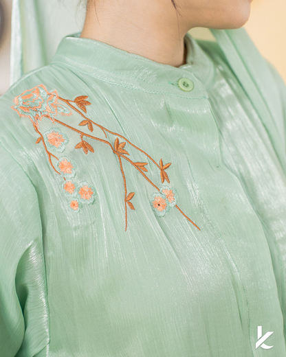 Kakanda Kurung Ayla + FREE Selendang | Baju Kurung Sulam Klasik Raya 2024