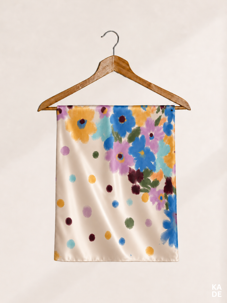 Satin Bawal in Polka Bloom