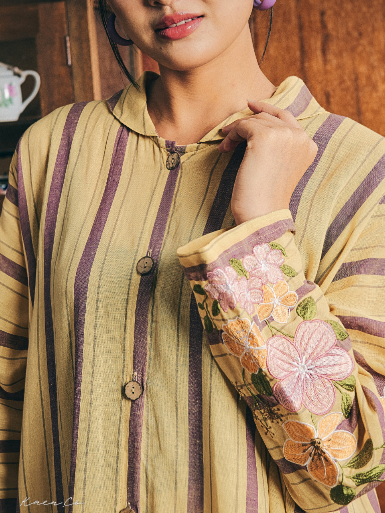 Kebarung Linen Mun in Calista | Kebaya + Kurung Sulam Klasik Raya 2026