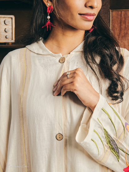 Kebarung Linen Mun in Floria | Kebaya + Kurung Sulam Klasik Raya 2026