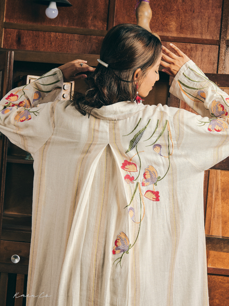 Kebarung Linen Mun in Floria | Kebaya + Kurung Sulam Klasik Raya 2026