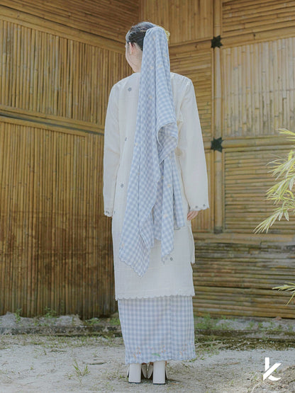 [AS IS No Selendang] Laima Kurung Langit | Baju Kurung Sulam Klasik 2025