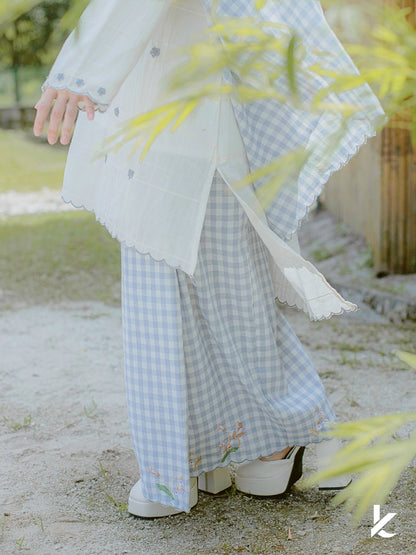 [AS IS No Selendang] Laima Kurung Langit | Baju Kurung Sulam Klasik 2025