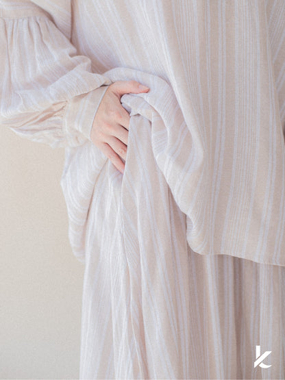 [Kaen.co X Padusi] Odie Set in Taupe Stripe
