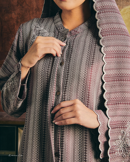 Som in Burgundy + FREE Selendang | Baju Kurung Sulam Klasik Raya 2026