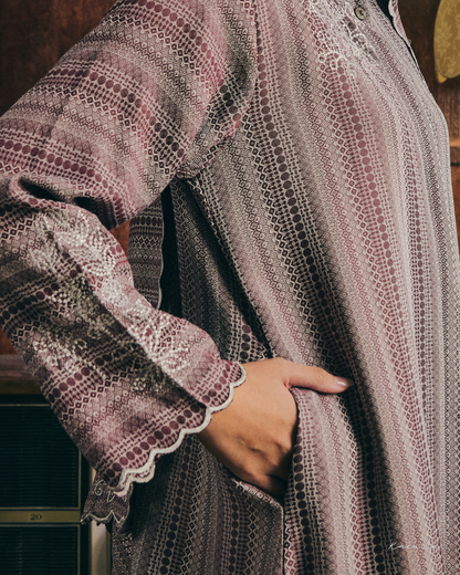 Som in Burgundy + FREE Selendang | Baju Kurung Sulam Klasik Raya 2026