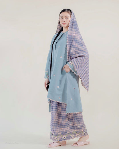 Laima Kurung in Slate | Raya 2026 Klasik Sulam