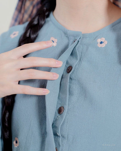 Laima Kurung in Slate | Raya 2026 Klasik Sulam