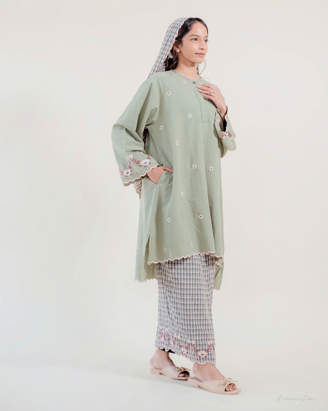 Laima Kurung in Verda | Raya 2026 Klasik Sulam